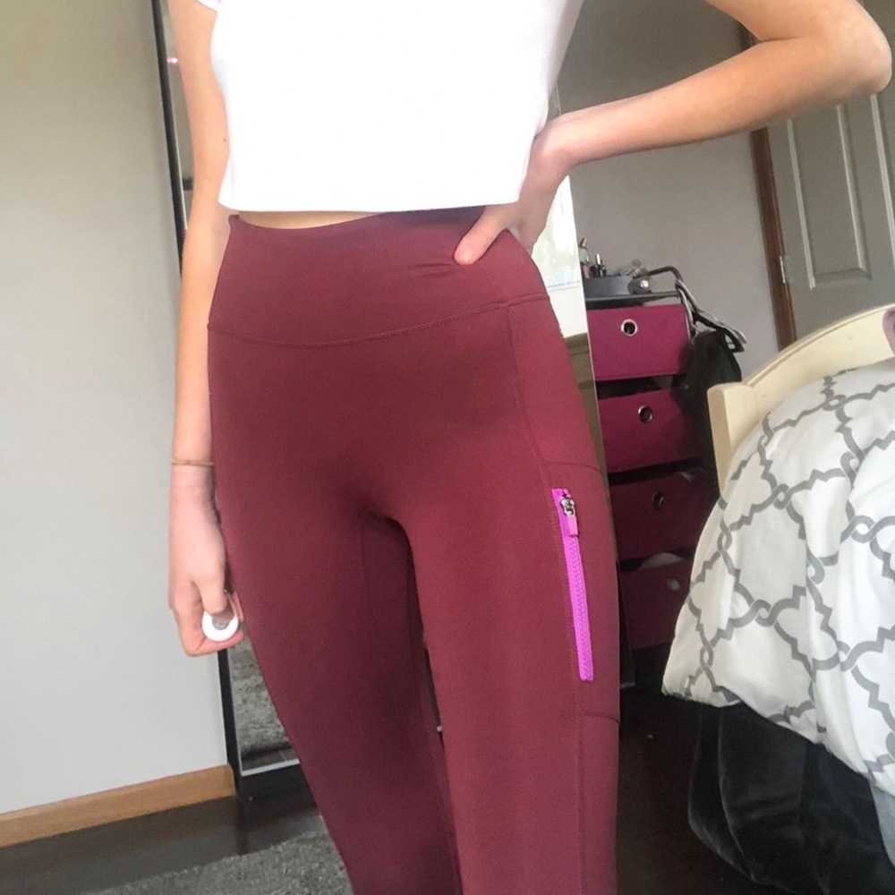 Fabletics burgundy leggings